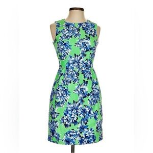 Floral Green and Blue Shift Dress